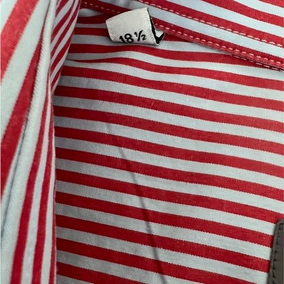 Cassera Mens Sz EU 46 /US 18 1/2 Long Sleeve Red Gray Striped Shirt - Picture 7 of 7